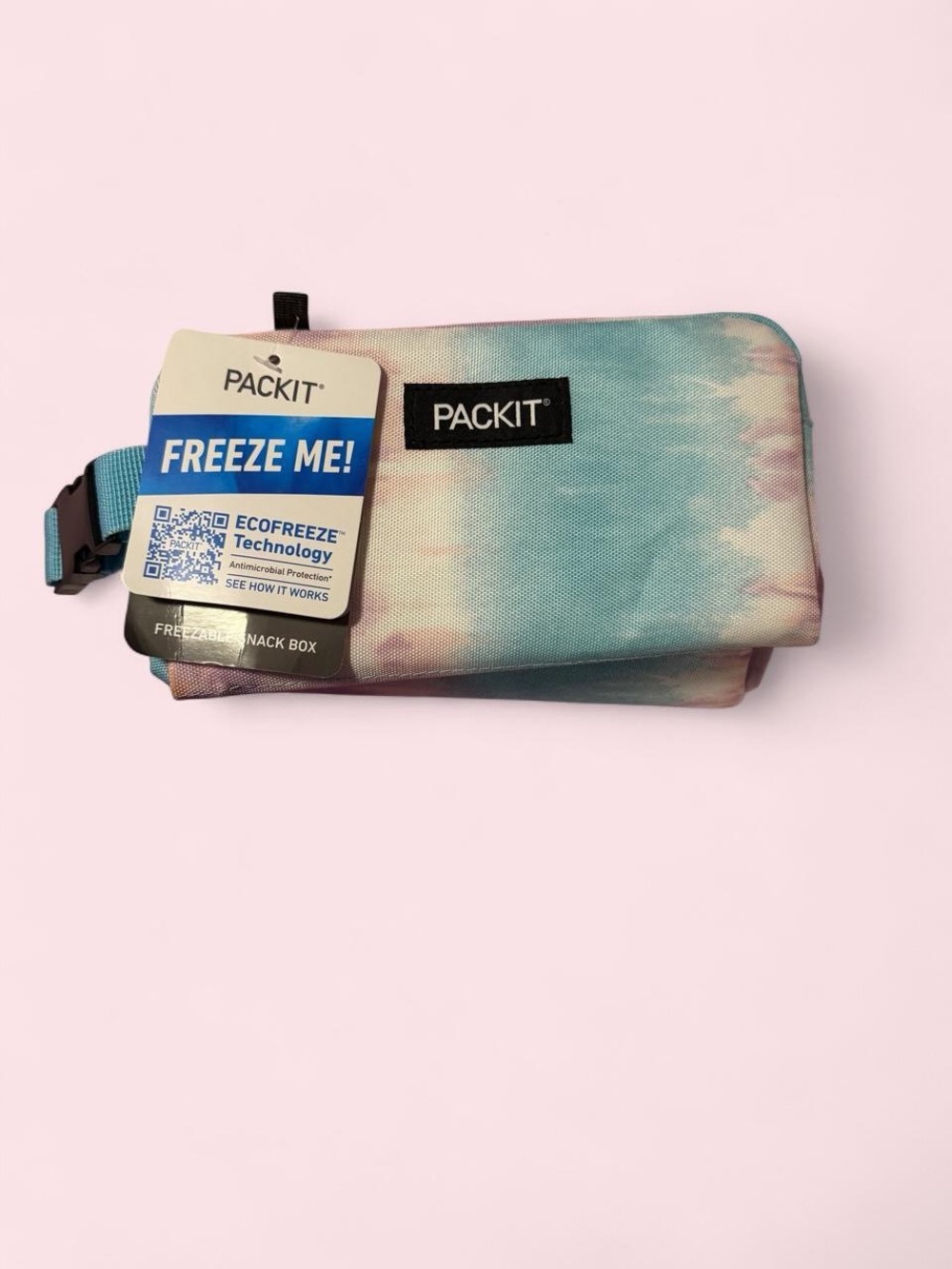PackIt Tie-Dye Blue & Pink Freezable Snack Bag
